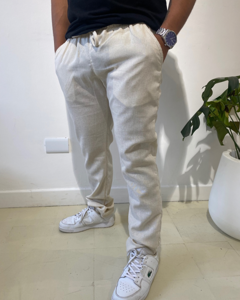 PANTALON DE LINO BEIGE - Image 2