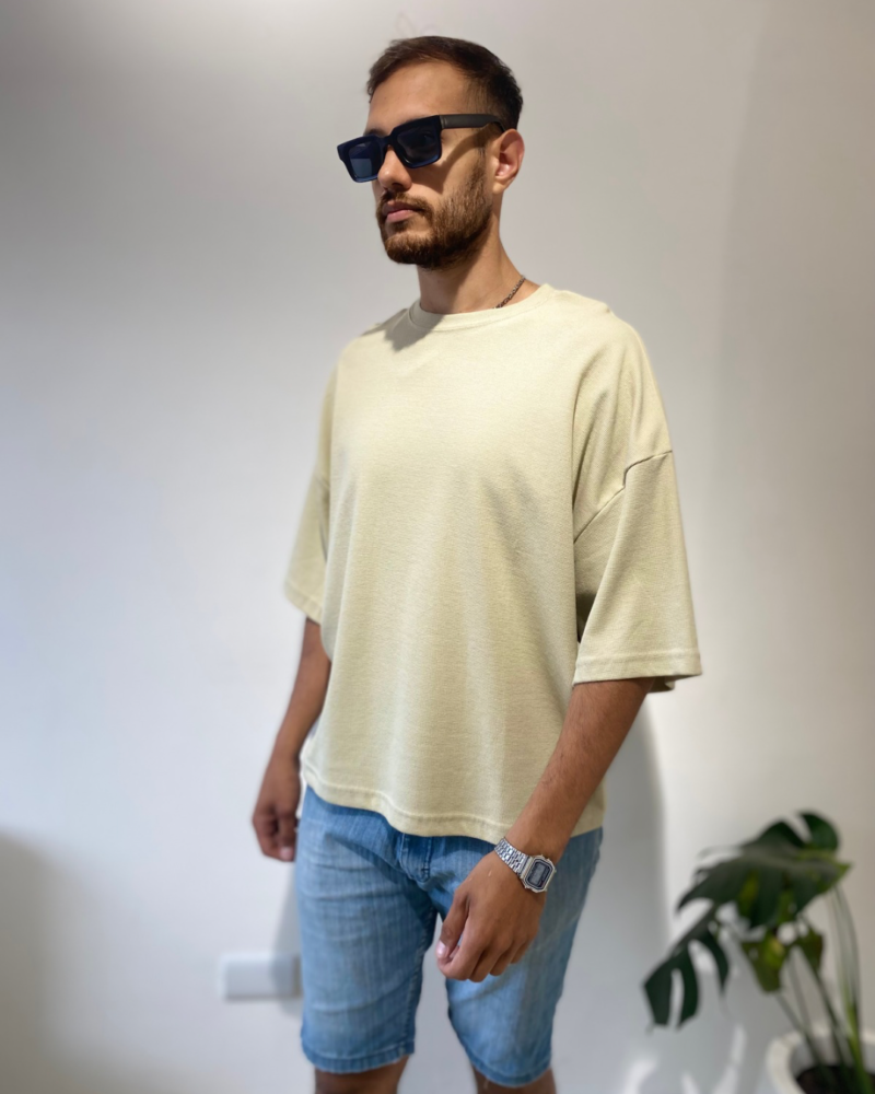 REMERA BOXY FIT DE PANAL CAMEL