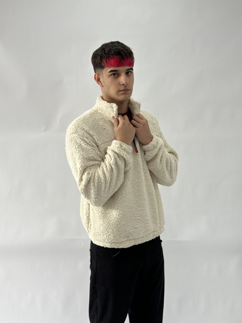 BUZO POLAR CON CIERRE ZIPPER BEIGE - Image 3