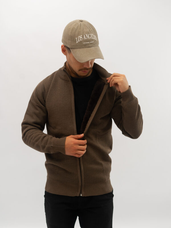 CAMPERA DE LANA CON PLUSH INTERIOR MARRON